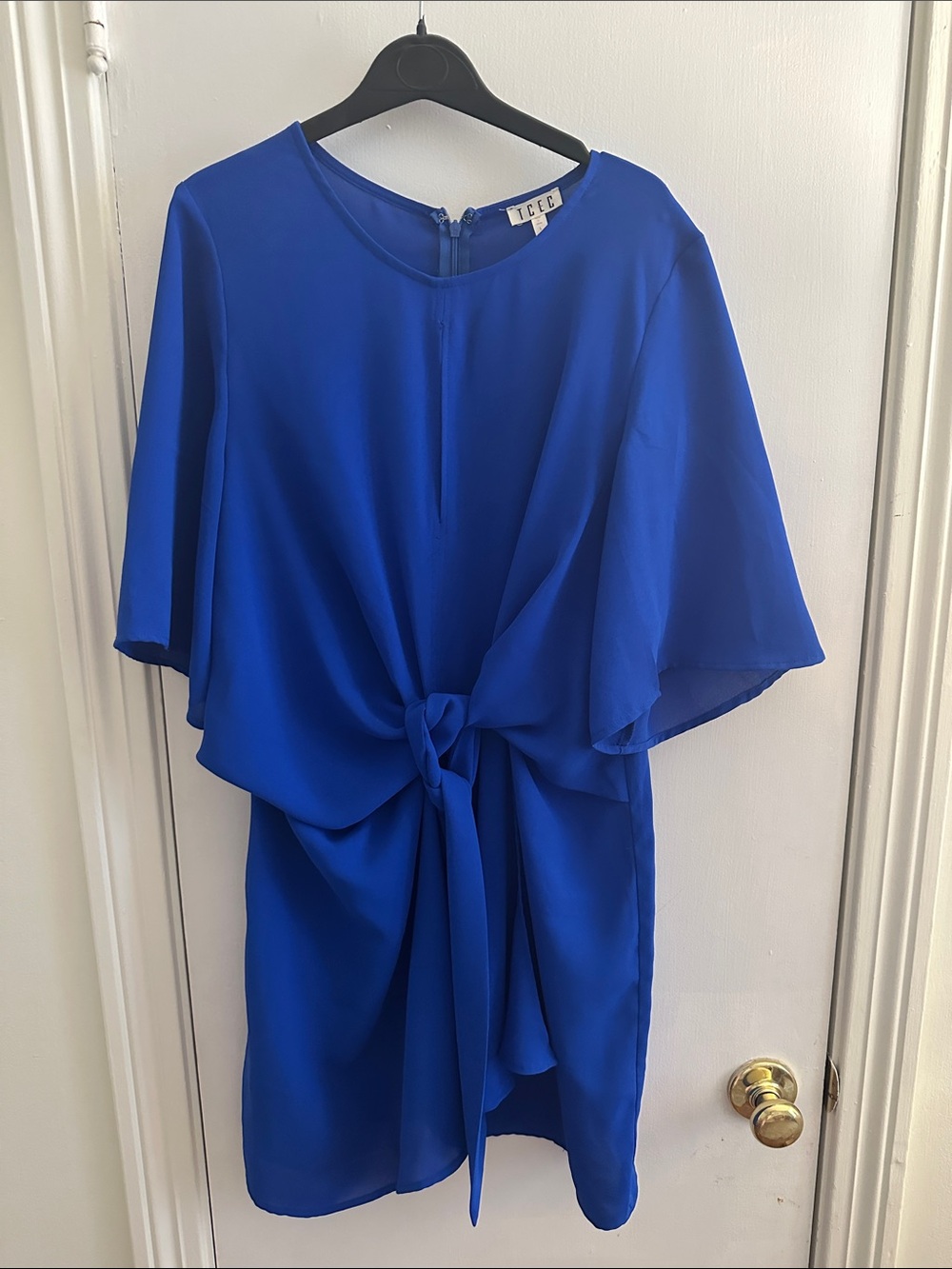 TCEC Cobalt Blue Tie-Front Shift Dress